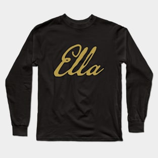 Ella Typography Gold Script Long Sleeve T-Shirt